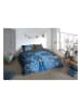 Pure Microvezel beddengoedset "Proud" blauw/zwart