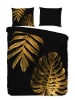 Pure Mikrofaser-Bettwäsche-Set "Kimberly" in Schwarz/ Gold
