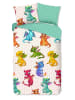 Good Morning Renforcé-Bettwäsche-Set "Dragons" in Grün/ Weiß/ Bunt