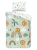 Good Morning Komplet pościeli "Lions" w kolorze zielonym ze wzorem