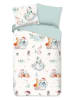 Good Morning Flanellen beddengoedset "Magicwinter" wit/mintgroen