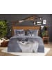 Good Morning Flanellen beddengoedset "Wolfie" grijs