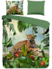 Good Morning Komplet pościeli renforcé "Jungle" w kolorze zielonym ze wzorem