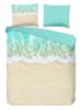 Good Morning Beddengoedset "Beach" lichtblauw/beige