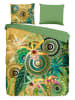 Hip Komplet pościeli satynowej "Yissa" w kolorze zielonym ze wzorem