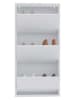 Evila Schoenenkast wit - (B)50 x (H)103 x (D)15 cm
