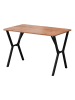 Evila Eettafel "Elma" lichtbruin/zwart - (B)110 x (H)74 x (D)70 cm