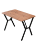 Evila Eettafel "Elma" lichtbruin/zwart - (B)110 x (H)74 x (D)70 cm