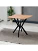 Evila Eettafel "Elma" lichtbruin/zwart - (B)70 x (H)74 x (D)70 cm