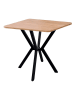 Evila Eettafel "Elma" lichtbruin/zwart - (B)70 x (H)74 x (D)70 cm