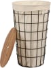 Evila Wäschekorb "Hazel" in Schwarz/ Hellbraun - (B)38,5 x (H)59,5 cm