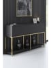 Evila Sideboard "Lord" antraciet/goudkleurig- (B)150 x (H)80 x (D)30 cm