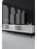 Evila TV-meubel "Lord" wit/zwart - (B)180 x (H)47 x (D)30 cm