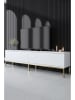 Evila TV-meubel "Lord" wit/goudkleurig - (B)180 x (H)47 x (D)30 cm
