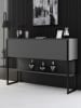 Evila Sideboard "Luxe" antraciet/zwart - (B)120 x (H)80 x (D)30 cm