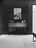 Evila Sideboard "Luxe" antraciet/zwart - (B)120 x (H)80 x (D)30 cm