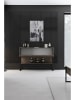 Evila Sideboard "Luxe" in Braun/ Schwarz - (B)120 x (H)80 x (T)30 cm