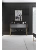 Evila Sideboard "Luxe" in Grau/ Gold - (B)120 x (H)80 x (T)30 cm