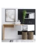 Evila 2-delige set: bureau met wandmeubel wit/naturel