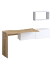 Evila 2-delige set: bureau met wandmeubel wit/naturel