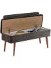 Evila Aufbewahrungsbank "Vina" in Anthrazit/ Braun - (B)90 x (H)40 x (T)39 cm
