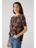 Oui Bluse in Schwarz/ Braun