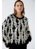 Oui Pullover in Schwarz/ Creme