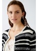 Oui Cardigan in Schwarz/ Weiß