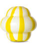 Byon Vaas "Curlie" wit/geel - (H)22 x Ø 20 cm