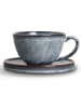 Byon Kaffeetasse mit Untertasse  "Jade" in Blau - 250 ml