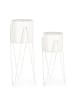 Bizzotto 2-delige set: plantenhouder "Madelyn" wit