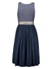 Turi Landhaus Dirndl "Beatrix" in Dunkelblau/ Beige