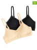 COOL CLUB 2er-Set: Bügellose BHs in Schwarz/ Beige