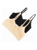 COOL CLUB 2-delige set:beugelloze beha's zwart/beige