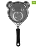 Ibili 2-delige set: braadpannen "Bear Shape" zilverkleurig/zwart - (L)14 x (B)14 cm