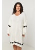 Curvy Lady Gebreide jurk wit