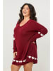 Curvy Lady Sukienka dzianinowa w kolorze bordowym