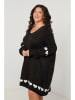Curvy Lady Sukienka dzianinowa w kolorze czarnym