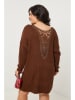 Curvy Lady Gebreide jurk bruin