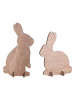 Eulenschnitt 2er-Set: Dekofiguren ''Hase'' in Beige