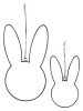 Eulenschnitt 2er-Set: Metallkranz ''Hase'' in Schwarz