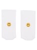 Eulenschnitt Socken weiß Smiley gelb S (VE = 5 Stk.)