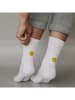 Eulenschnitt Socken weiß Smiley gelb S (VE = 5 Stk.)