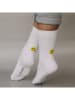 Eulenschnitt Socken weiß Smiley gelb S (VE = 5 Stk.)