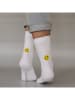 Eulenschnitt Socken weiß Smiley gelb S (VE = 5 Stk.)