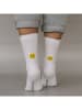 Eulenschnitt Socken weiß Smiley gelb S (VE = 5 Stk.)