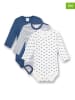 Sanetta 3-delige set: rompers donkerblauw/wit