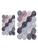 Colourful Cotton 2-delige set: badmatten "Circle" paars/grijs