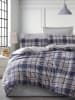 Colourful Cotton Beddengoedset "Ekose" donkerblauw/wit