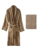 Colourful Cotton 2-delige set: badjas en handdoek lichtbruin